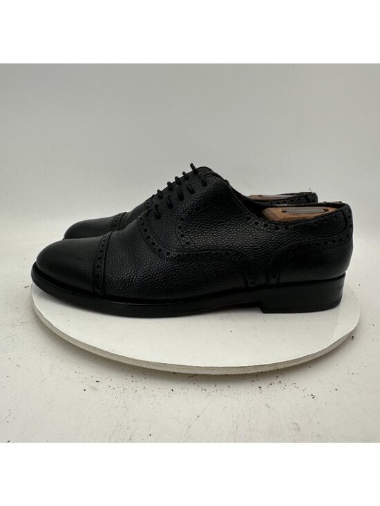 Lendvay Schwarcz Men Size EU 43 US 10 Black Peebled Leather Wingtip Oxford Shoe main image 6
